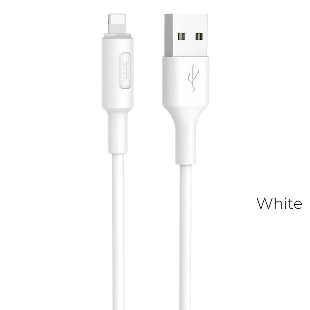 Кабель Hoco X25 USB A to Lightning White (6957531080114) - Фото 1 Кабель Hoco X25 USB A to Lightning White (6957531080114) - изображение 1