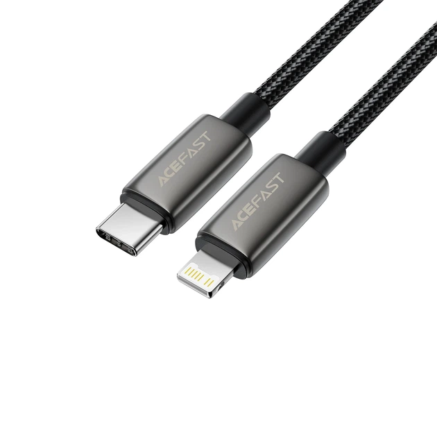 Кабель зарядки ACEFAST C23-01 USB Type-C to Lightning 30W Нейлон 1.2м Чёрный - Фото 3 Кабель зарядки ACEFAST C23-01 USB Type-C to Lightning 30W Нейлон 1.2м Чёрный - изображение 3
