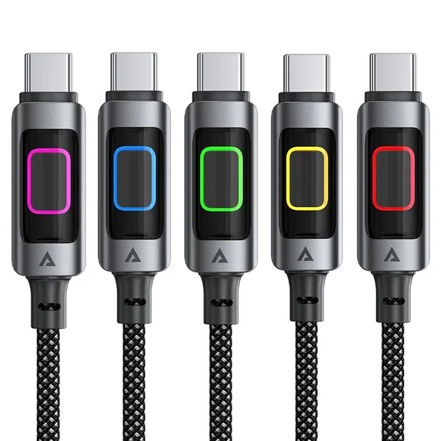 Кабель зарядки ACEFAST C21-04 USB-A to USB-C 3A нейлоновий 1.2 м чорний з LED індикатором - Фото 5 Кабель зарядки ACEFAST C21-04 USB-A to USB-C 3A нейлоновий 1.2 м чорний з LED індикатором - зображення 5