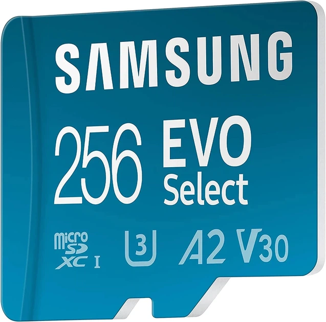 Карта памяти microSDXC Samsung EVO Select 256 ГБ UHS-I U3 V30 с адаптером SD - изображение 6