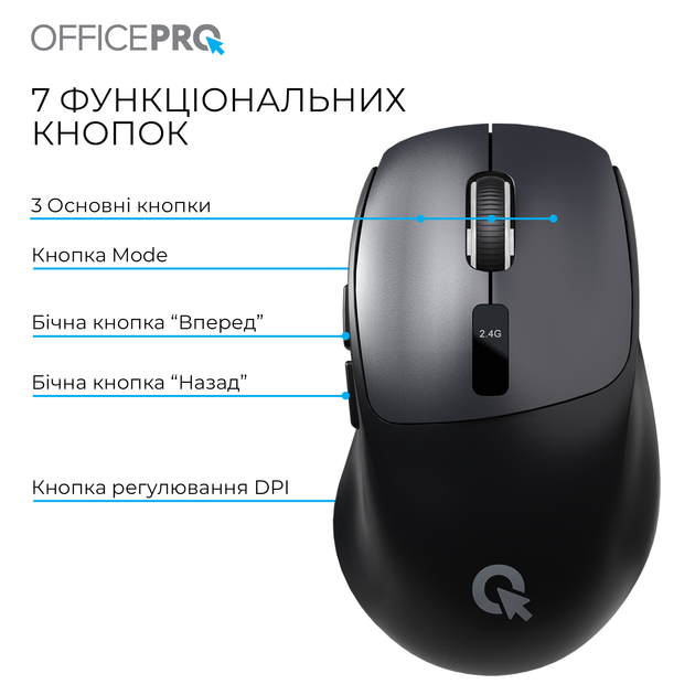Миша OfficePro M398B Bluetooth/Wireless Black - изображение 10