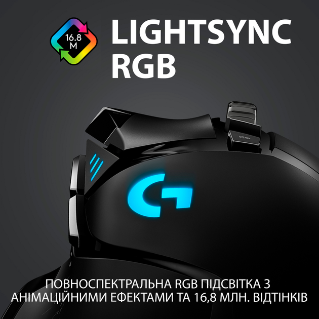 Миша Logitech G502 Lightspeed Black (910-005567) [64932] - зображення 9