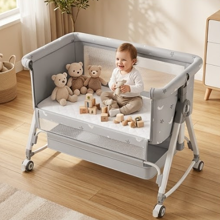 Ліжечко-трансформер LEOBRO Smart Crib Pro 5в1 Сіре дитяче ліжечко для новонародженого - Фото 9 Ліжечко-трансформер LEOBRO Smart Crib Pro 5в1 Сіре дитяче ліжечко для новонародженого - зображення 9