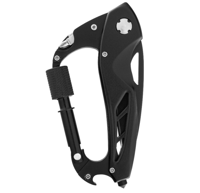Мультитул Карабін з Ножем Mamba Tac Axe Knife Clip 6 в 1 Чорний MBT-CLP - Фото 4 Мультитул Карабін з Ножем Mamba Tac Axe Knife Clip 6 в 1 Чорний MBT-CLP - зображення 4