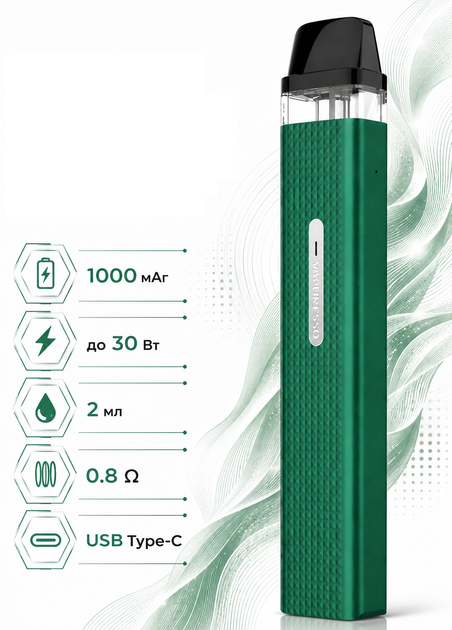 Pod система Vaporesso XROS Mini Kit Forest Green вейп 1000 мАч Вапорессо Хрос многоразовая электронка 0.8 Ом Мини Кит 2 мл зелёный - Фото 2 Pod система Vaporesso XROS Mini Kit Forest Green вейп 1000 мАч Вапорессо Хрос многоразовая электронка 0.8 Ом Мини Кит 2 мл зелёный - изображение 2