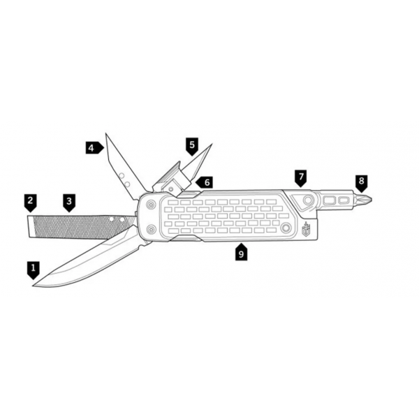 Мультитул Gerber Lockdown Drive Silver Blister 9 Инструментов 31-003705 - изображение 2