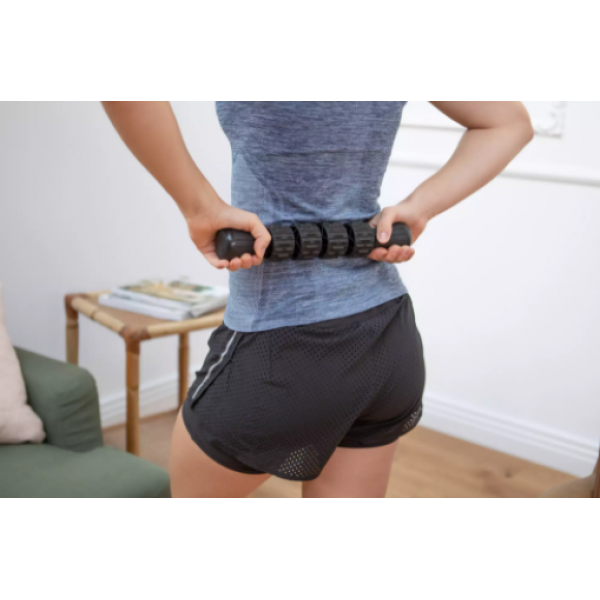 Массажный Набор 3в1 Ролик Мячик Палка APTONIA Foam Roller для Самомассажа Черный - изображение 7