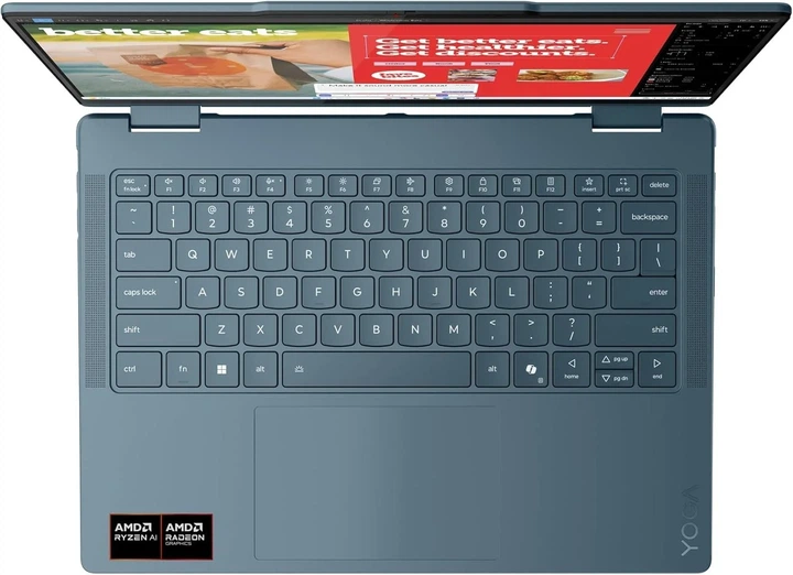 Сенсорный Ноутбук 14" Lenovo Yoga 7 2-in-1 14AKP10 Ryzen AI 7 350 RAM 16GB SSD 512GB 14ч батарея Win11 Алюминиевый корпус (UKR) (102267294) - изображение 3