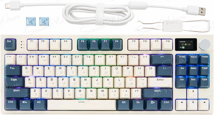 Ігрова Бездротова Механічна Клавіатура ATTACK SHARK K86 Time machine з TFT-дисплєм, RGB, 4000mAh, 2.4G/Bluetooth/Кабель, Українська розкладка - Фото 2 Ігрова Бездротова Механічна Клавіатура ATTACK SHARK K86 Time machine з TFT-дисплєм, RGB, 4000mAh, 2.4G/Bluetooth/Кабель, Українська розкладка - зображення 2
