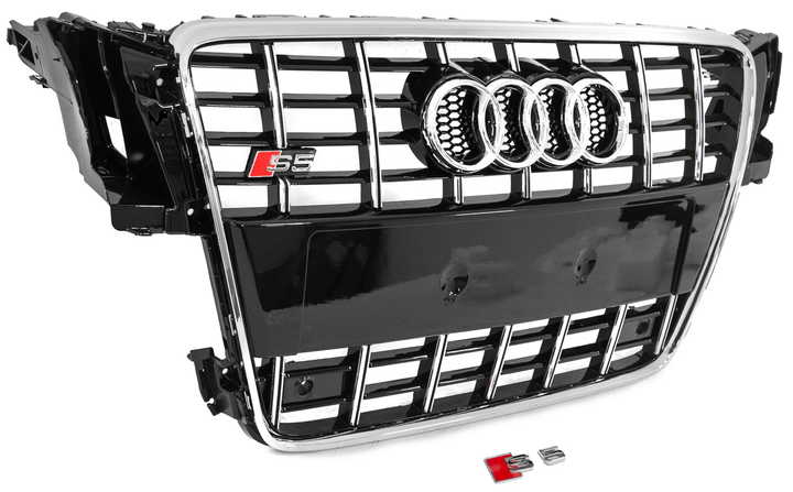 Передняя решетка S-style черная с хромом для Audi A5 2007-2015 гг - изображение 3