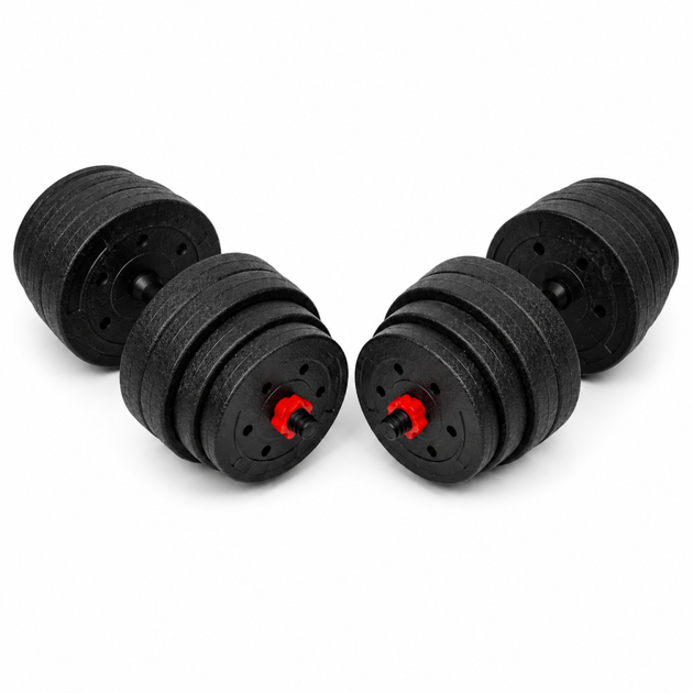 Гантели композитные Champion X-venum 2шт 51см 18.5 кг Черно-Красный - изображение 3