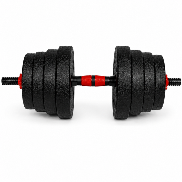 Гантели композитные Champion X-venum 1шт 55см 16 кг Черно-Красный - изображение 2