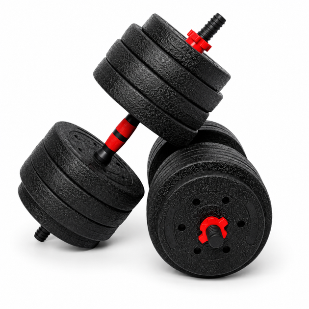 Гантели композитные Champion X-venum 2шт 55см 20.5 кг Черно-Красный - Фото 3 Гантели композитные Champion X-venum 2шт 55см 20.5 кг Черно-Красный - изображение 3