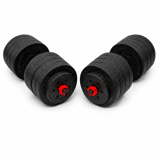 Гантели композитные Champion X-venum 2шт 55см 25.5 кг Черно-Красный - изображение 2
