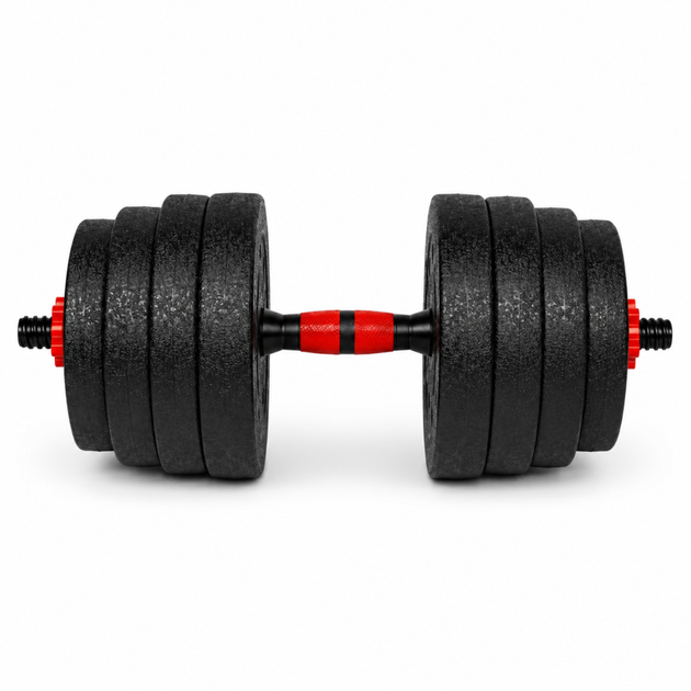 Гантели композитные Champion X-venum 1шт 51см 18.5 кг Черно-Красный - изображение 2
