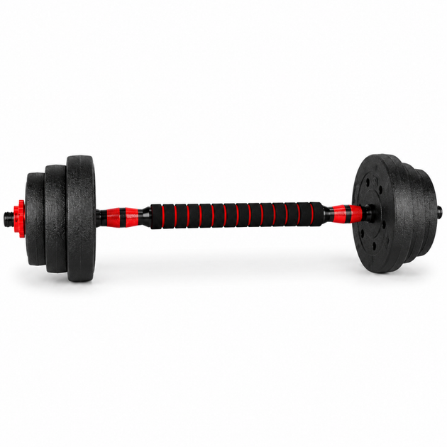 Гантелі композитні зі Штангою Champion X-venum 2шт 40см 12.5 кг Чорно-Червоний - Фото 3 Гантелі композитні зі Штангою Champion X-venum 2шт 40см 12.5 кг Чорно-Червоний - зображення 3