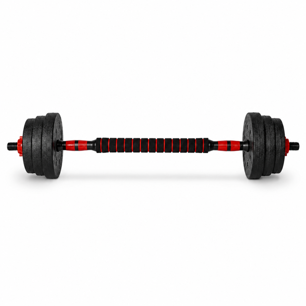 Гантели композитные со Штангой Champion X-venum 2шт 40см 9.5 кг Черно-Красный - изображение 3