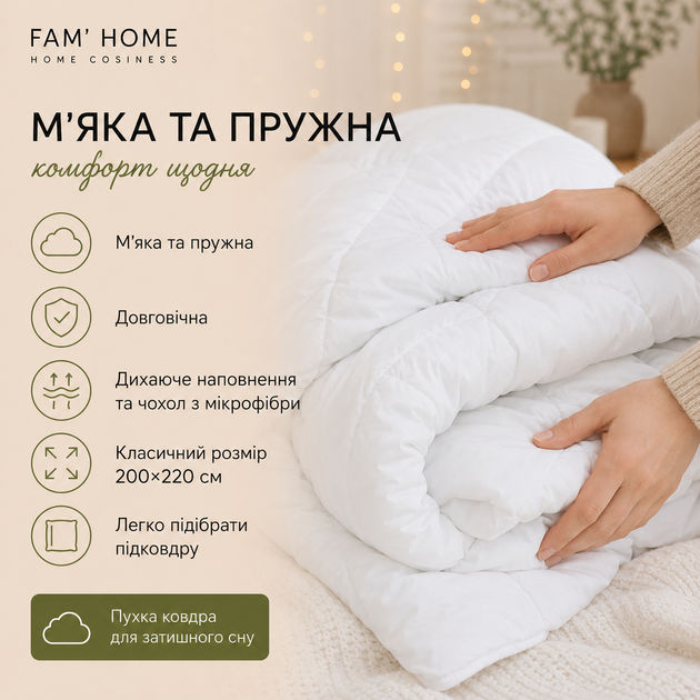 Одеяло Fam Home 200х220 см МІС50 - Фото 2 Одеяло Fam Home 200х220 см МІС50 - изображение 2
