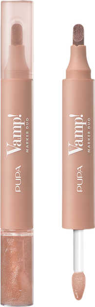 Błyszczyk do ust Pupa Vamp! Marker Duo 2 w 1 001 Watery Nude 4 ml (8011607403134) - Zdjęcie 1 Błyszczyk do ust Pupa Vamp! Marker Duo 2 w 1 001 Watery Nude 4 ml (8011607403134) - obraz 1