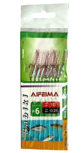 Самодур AFEIMA SABIKI ART 20046 No 6 (10 крючков) серебро, галогеновий угол (ставрида, сарган, луфарь) - Фото 2 Самодур AFEIMA SABIKI ART 20046 No 6 (10 крючков) серебро, галогеновий угол (ставрида, сарган, луфарь) - изображение 2