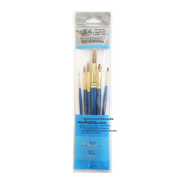 Кисти WINSOR&NEWTON для акварели из смешанного ворса, 6 штук - изображение 4