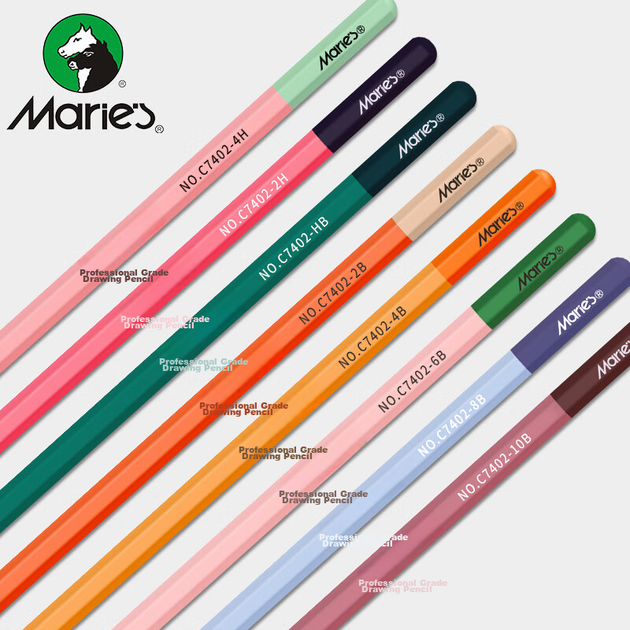 Набір олівців для малювання Marie's Sketching Pencil Set, вугільні олівці, професійні інструменти для малювання для художніх іспитів та малювання ескізів, повний набір інструментів [професійний клас], 47 предметів у коробці для художнього малювання ескізі - зображення 7