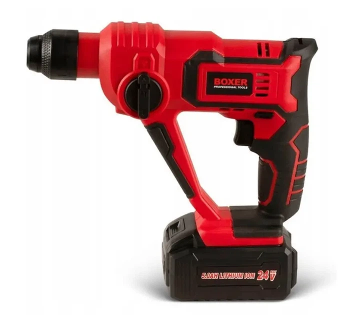 Аккумуляторный перфоратор Boxer SR 147 24 В 3 Ah SDS Plus с двумя аккумуляторами бесщеточным двигателем 5000 уд мин для сверления бетона металла и дерева - Фото 8 Аккумуляторный перфоратор Boxer SR 147 24 В 3 Ah SDS Plus с двумя аккумуляторами бесщеточным двигателем 5000 уд мин для сверления бетона металла и дерева - изображение 8
