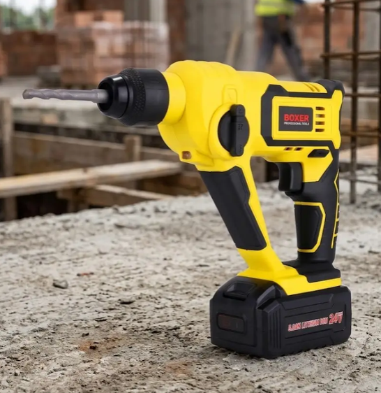 Аккумуляторный перфоратор Boxer SR 148 24 В 3 Ah SDS Plus бесщеточный с двумя аккумуляторами 5000 уд мин для сверления бетона металла дерева и монтажных работ - изображение 12