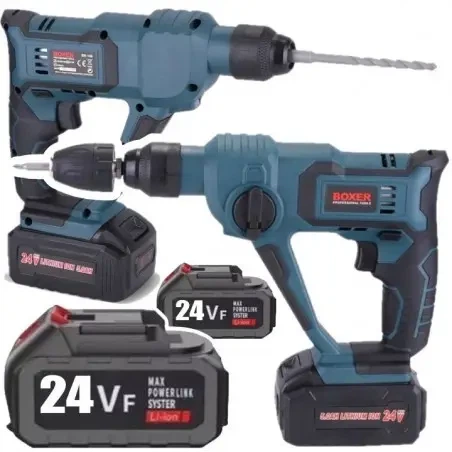 Аккумуляторный перфоратор Boxer SR 149 24 В 3 Ah SDS Plus с двумя аккумуляторами бесщеточным двигателем тремя режимами работы для сверления бетона металла и дерева - Фото 6 Аккумуляторный перфоратор Boxer SR 149 24 В 3 Ah SDS Plus с двумя аккумуляторами бесщеточным двигателем тремя режимами работы для сверления бетона металла и дерева - изображение 6