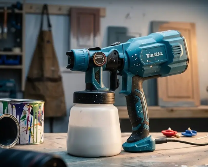 Краскопульт Makita AH550L электрический краскораспылитель пульверизатор распылитель для окрашивания малярных работ 650 Вт 800 мл 550 мл мин сопла 2 2,5 3 мм регулируемый факел - изображение 3
