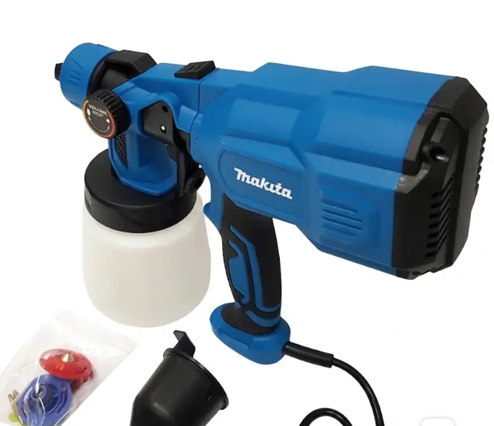 Краскопульт Makita AH550L электрический краскораспылитель пульверизатор распылитель для окрашивания малярных работ 650 Вт 800 мл 550 мл мин сопла 2 2,5 3 мм регулируемый факел - изображение 6