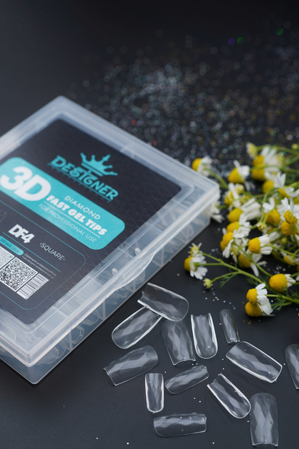 Гелевые типсы (120шт), Дизайнер 3D Diamond Fast Gel Tips DF4 Square для наращивания ногтей - Фото 4 Гелевые типсы (120шт), Дизайнер 3D Diamond Fast Gel Tips DF4 Square для наращивания ногтей - изображение 4