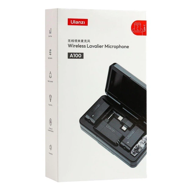 Микрофон Ulanzi Беспроводной петличный Type-C Чёрный (UV-A014A A100) - изображение 3