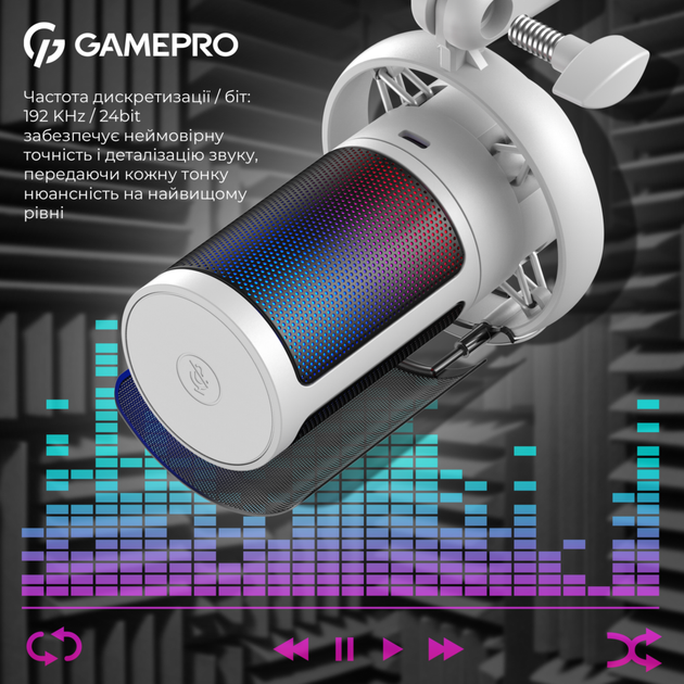 Мікрофон GamePro дротовий білий UGM105W (UGM105W) - зображення 8