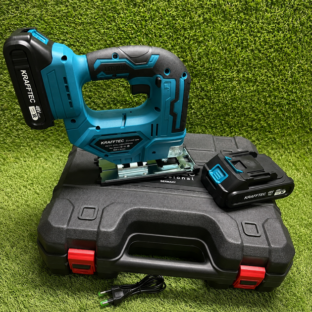 Аккумуляторный электролобзик Krafftec DJV180Z 48 V 6 Ah без щеточный мощный профессиональный лобзик для дома мастерской ремонтных работ выпиливание по дереву ДСП ламината фанеры древесины фигурной точной резки - Фото 3 Аккумуляторный электролобзик Krafftec DJV180Z 48 V 6 Ah без щеточный мощный профессиональный лобзик для дома мастерской ремонтных работ выпиливание по дереву ДСП ламината фанеры древесины фигурной точной резки - изображение 3