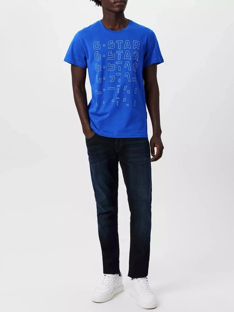 Футболка хлопковая длинная мужская G-Star Raw 59488018(Lapis Blue) L Синяя с принтом (3000812209958) - Фото 3 Футболка хлопковая длинная мужская G-Star Raw 59488018(Lapis Blue) L Синяя с принтом (3000812209958) - изображение 3