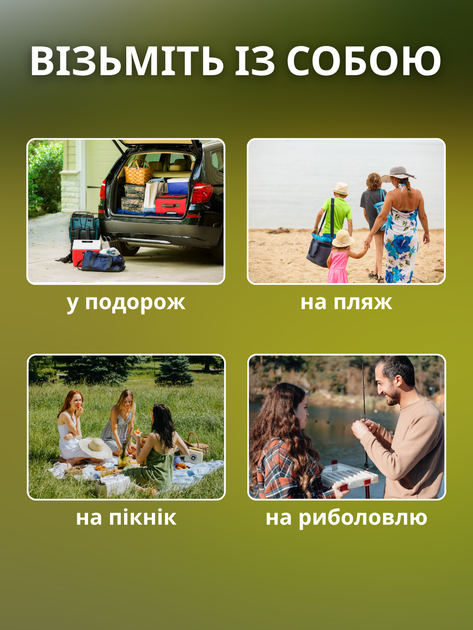Термосумка сумка холодильник ізотермічна для їжі продуктів ланчу обідів пікніка дорожня складна для пляшок напоїв термосів тепла холоду офісу роботи поїздок у дорогу з плечовим ременем акумулятором у комплекті туристична 15 л Hechpro ТБ250BG - зображення 4
