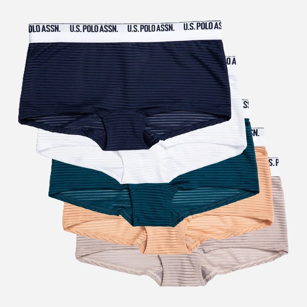 Набор трусиков шорты женских U.S. Polo Assn 5PKBL756-0000A M 5 шт Темный синий/Белый/Бежевый/Темный бирюзовый (657784470224) - Фото 1 Набор трусиков шорты женских U.S. Polo Assn 5PKBL756-0000A M 5 шт Темный синий/Белый/Бежевый/Темный бирюзовый (657784470224) - изображение 1