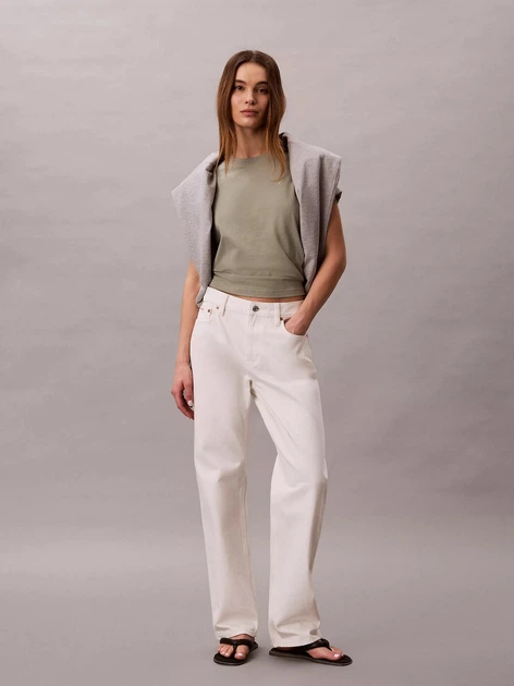 Футболка хлопковая женская Calvin Klein 40WP105(Shadow) XS Хаки (199155991193) - Фото 3 Футболка хлопковая женская Calvin Klein 40WP105(Shadow) XS Хаки (199155991193) - изображение 3