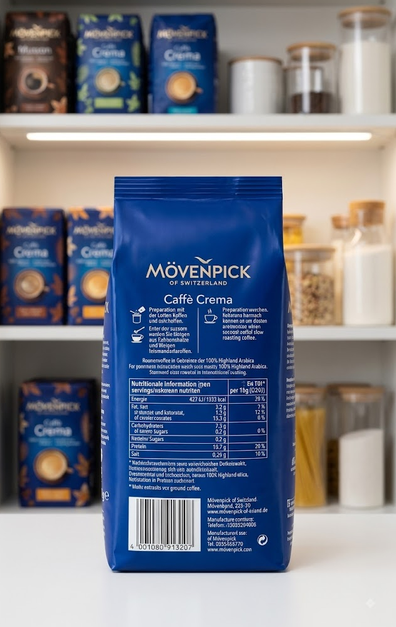 Мелена кава Movenpick Caffe Crema 510 г арабіка 100% середнє обсмаження шоколадно фруктова вершкова ароматна з какао вакуумним пакуванням - Фото 7 Мелена кава Movenpick Caffe Crema 510 г арабіка 100% середнє обсмаження шоколадно фруктова вершкова ароматна з какао вакуумним пакуванням - зображення 7