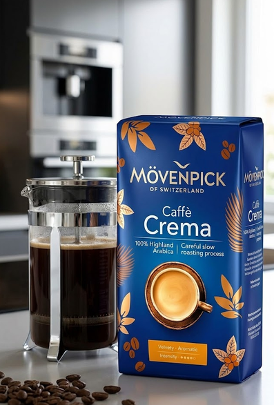 Мелена кава Movenpick Caffe Crema 510 г арабіка 100% середнє обсмаження шоколадно фруктова вершкова ароматна з какао вакуумним пакуванням - Фото 10 Мелена кава Movenpick Caffe Crema 510 г арабіка 100% середнє обсмаження шоколадно фруктова вершкова ароматна з какао вакуумним пакуванням - зображення 10