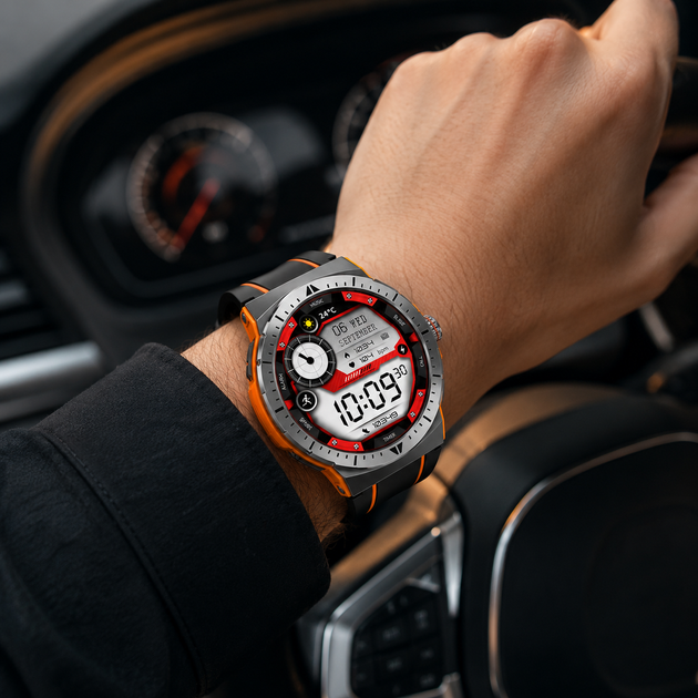Смарт-часы Smart Watch HK52 Orange мужские спортивные, умные часы AMOLED 1,43″, фитнес-браслет Bluetooth 5.3, пульсометр SpO₂ IP68, трекер активности со звонками для Android и iOS - изображение 7