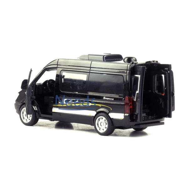 Микроавтобус игрушка Mercedes Sprinter минивэн машинка металлическая коллекционная моделька 15 см Черный (4750934) - изображение 8