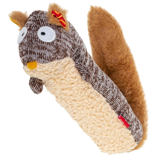 Іграшка для собак GiGwi Plush Білка з пискавкою, текстиль, 29 см (75309) - Фото 2 Іграшка для собак GiGwi Plush Білка з пискавкою, текстиль, 29 см (75309) - зображення 2