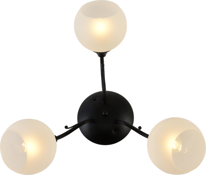 Люстра стельова Light House SRS-20759/3 чорна, плафони білі - зображення 3