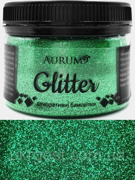 Гліттер Aurum №06 0.06кг смарагдовий - изображение 4