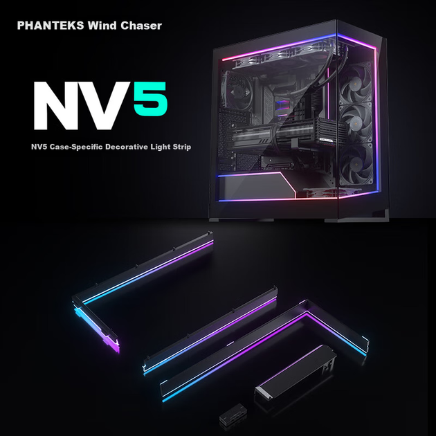 Корпус PHANTEKS NV5 ATX с магнитной ARGB-лентой и синхронизацией 5 В 3-pin, черный - изображение 4