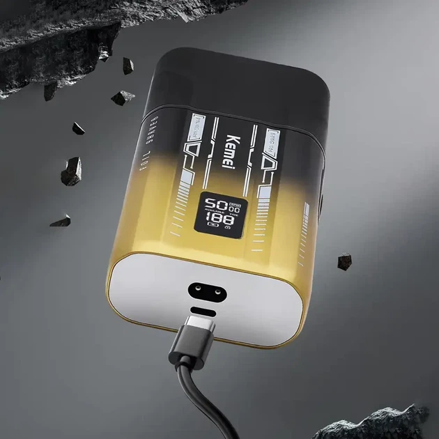 Беспроводная бритва для мужчин с UV-дезинфекцией, USB-C, Kemei KM-T418, Градиент / Шейвер / Аккумуляторная мужская электробритва - Фото 8 Беспроводная бритва для мужчин с UV-дезинфекцией, USB-C, Kemei KM-T418, Градиент / Шейвер / Аккумуляторная мужская электробритва - изображение 8