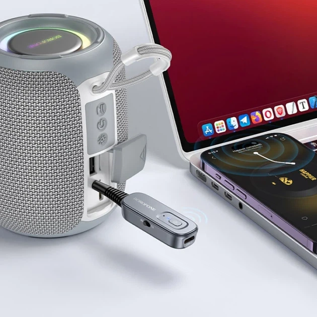 Bluetooth аудио ресивер/трансмиттер Borofone BC51 3.5 мм Серый ABS - изображение 5