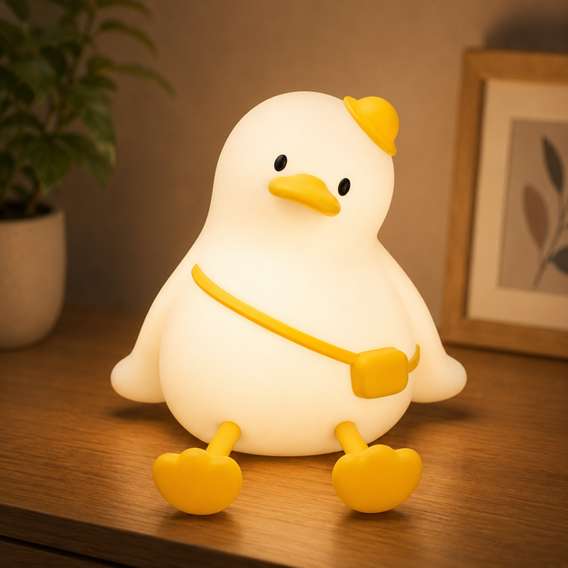 Детский силиконовый ночник-светильник HOCO HX16 2W 1200mAh Silicone lamp Duck - Фото 2 Детский силиконовый ночник-светильник HOCO HX16 2W 1200mAh Silicone lamp Duck - изображение 2